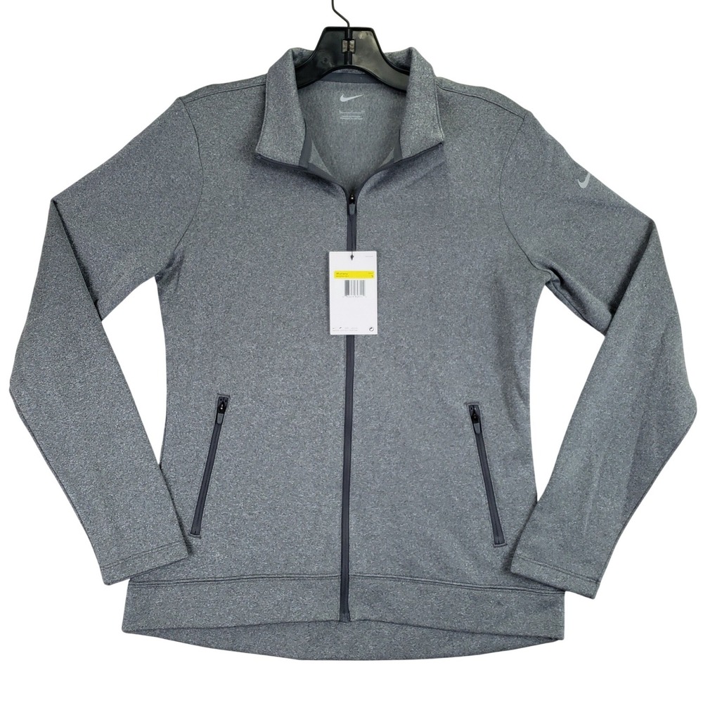 Nike Therma-FIT Full-Zip Fleece Women S Gray Heathered Activewear Golfcore